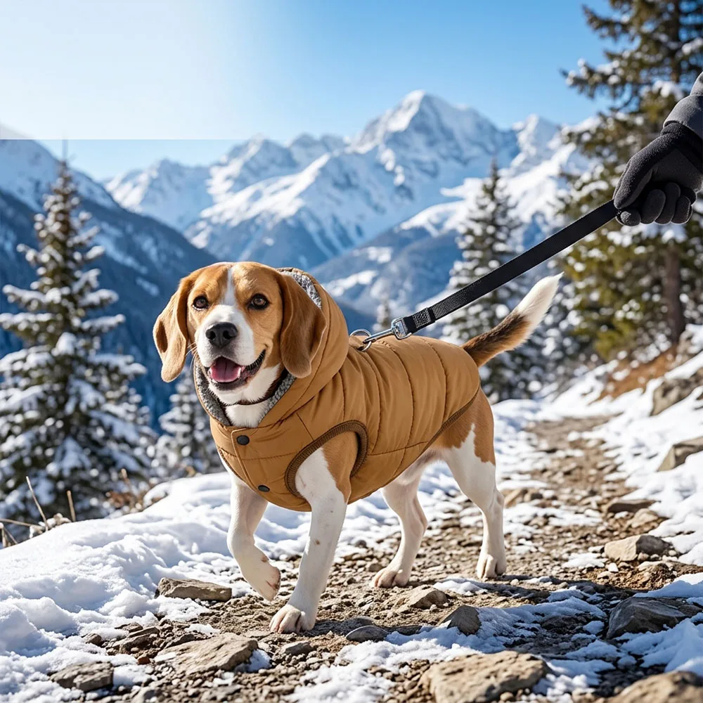 Hundebekleidung für den Winter, warme Jacke mit Kapuze für kleine Hunde und Katzen, winddicht, weiches Fleece, Welpenmantel, Weste mit D-Ring, für Dackel und Yorkshire Terrier. – Detail 17