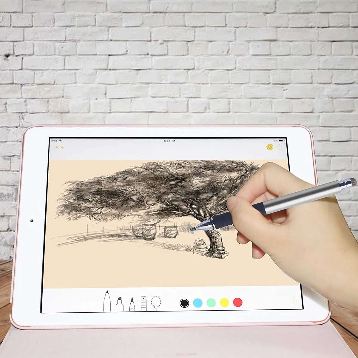 

5Pcs Capacitive Stylus Pen Set Premium Metal Double-End Touch Screen Pen Compatible for Tablets Smartphones Writing Tool