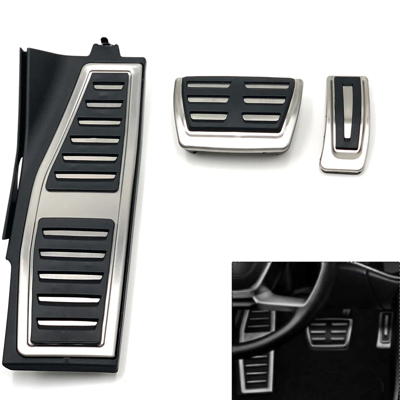 Car Pedal Pads For Audi A8 D5 2018 2019 2020 2021 2022 No Drilling Non Slip Stainless Steel AT Foot Pedal Pad Covers Acessories