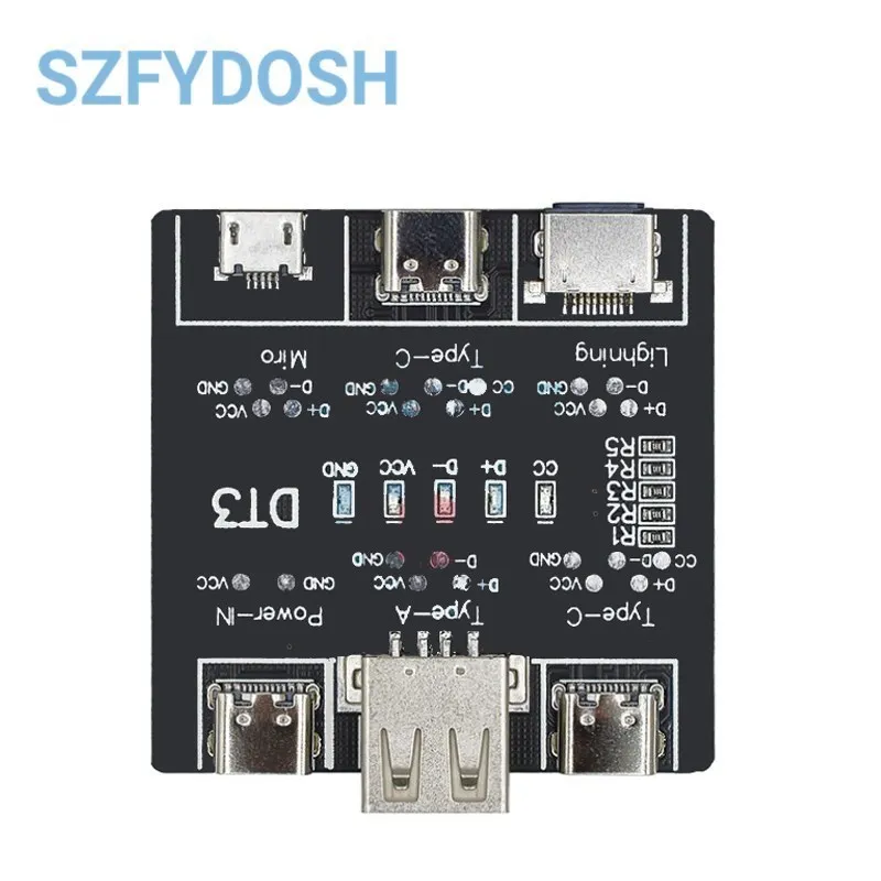 DT3 penguji kabel USB kabel Data papan deteksi untuk IOS Android Micro tipe-c sirkuit pendek on-Off beralih papan uji alat