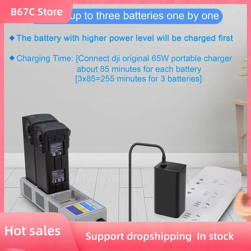 B67C Charging Manager Digital Display Color Screen Charger Hub For DJI Mavic 3/Pro/Classic/Cine Battery Charger Accessories