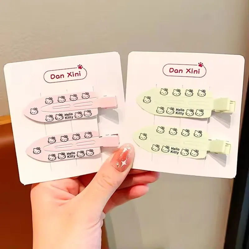 2 قطعة مرحبا كيتي سلس دبوس الشعر لطيف الكرتون سانريو BB مشبك شعر اكسسوارات فتاة أغطية الرأس الانفجارات كليب الحلو مقاطع الشعر الهدايا #2