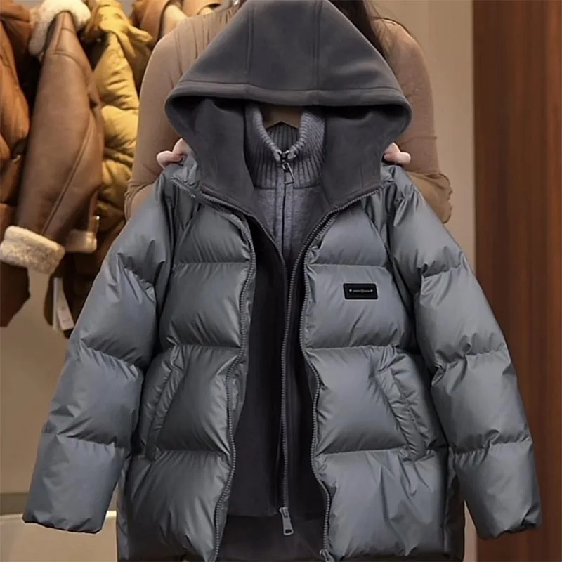 

Boys' Thickened Down-Filled Cotton Jacket New Winter Children's Two-Piece Style Warm Cotton Coat for Older Kids