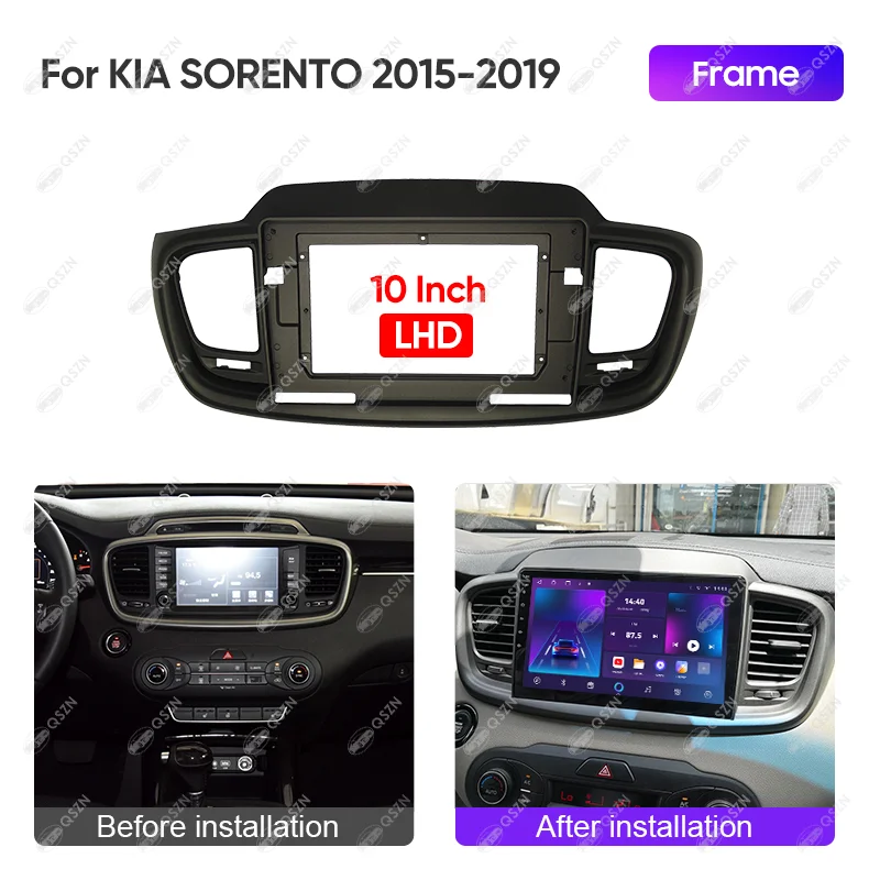 10 INCH Car Radio Fascia Frame Multimedia GPS Stereo Player Frame Navigation Harness Cable For KIA SORENTO 2015-2019 LHD