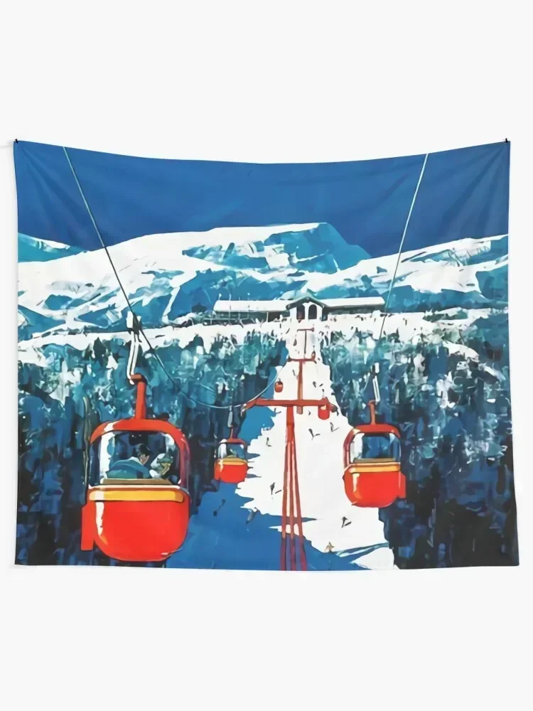 Vintage Stowe Gondola Winter Travel Ski poster Tapestry Decorative Wall Mural Wall Hanging Wall Home Decorating Tapestry