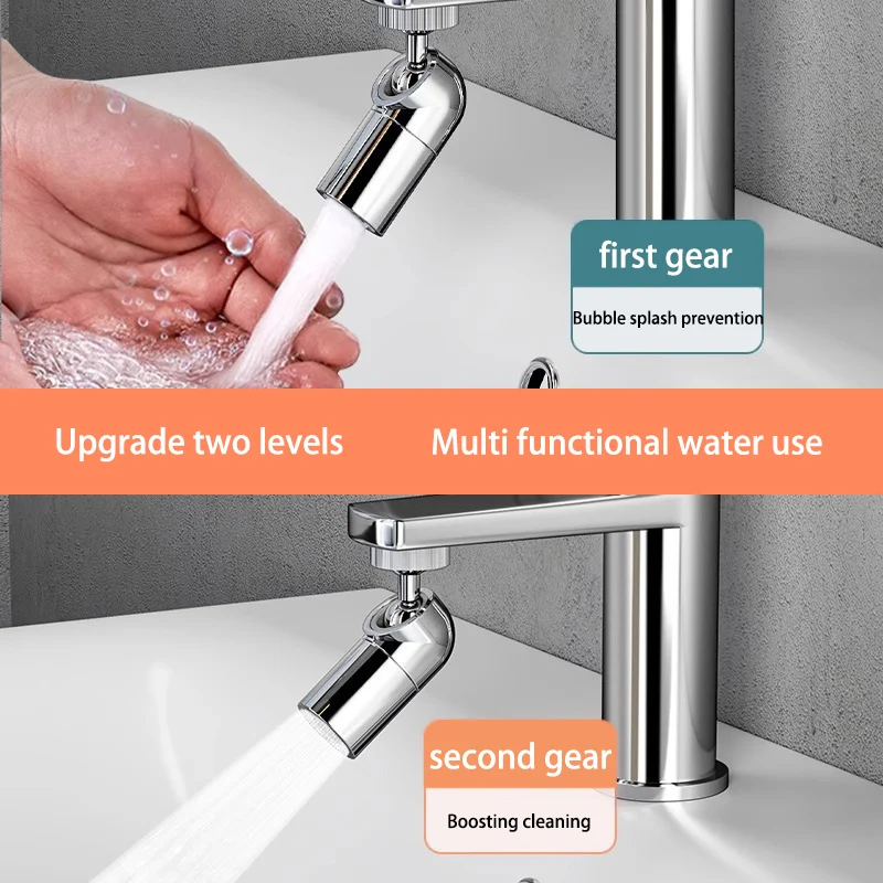 Bathroom Two-speed Washbasin Faucet Extender Anti-splash Household Pressurized Universal Rotating Universal Bubbler