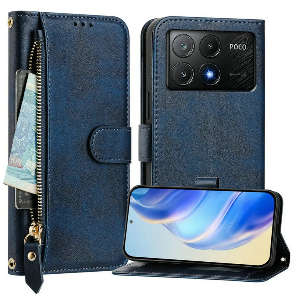 ل Xiaomi Poco F8 Ultra F 8 Pro 5G Crossbody سستة محفظة جلدية Funda ل Poco F8 Pro حافظة فاخرة Mi Phone F8 Ultra Cover