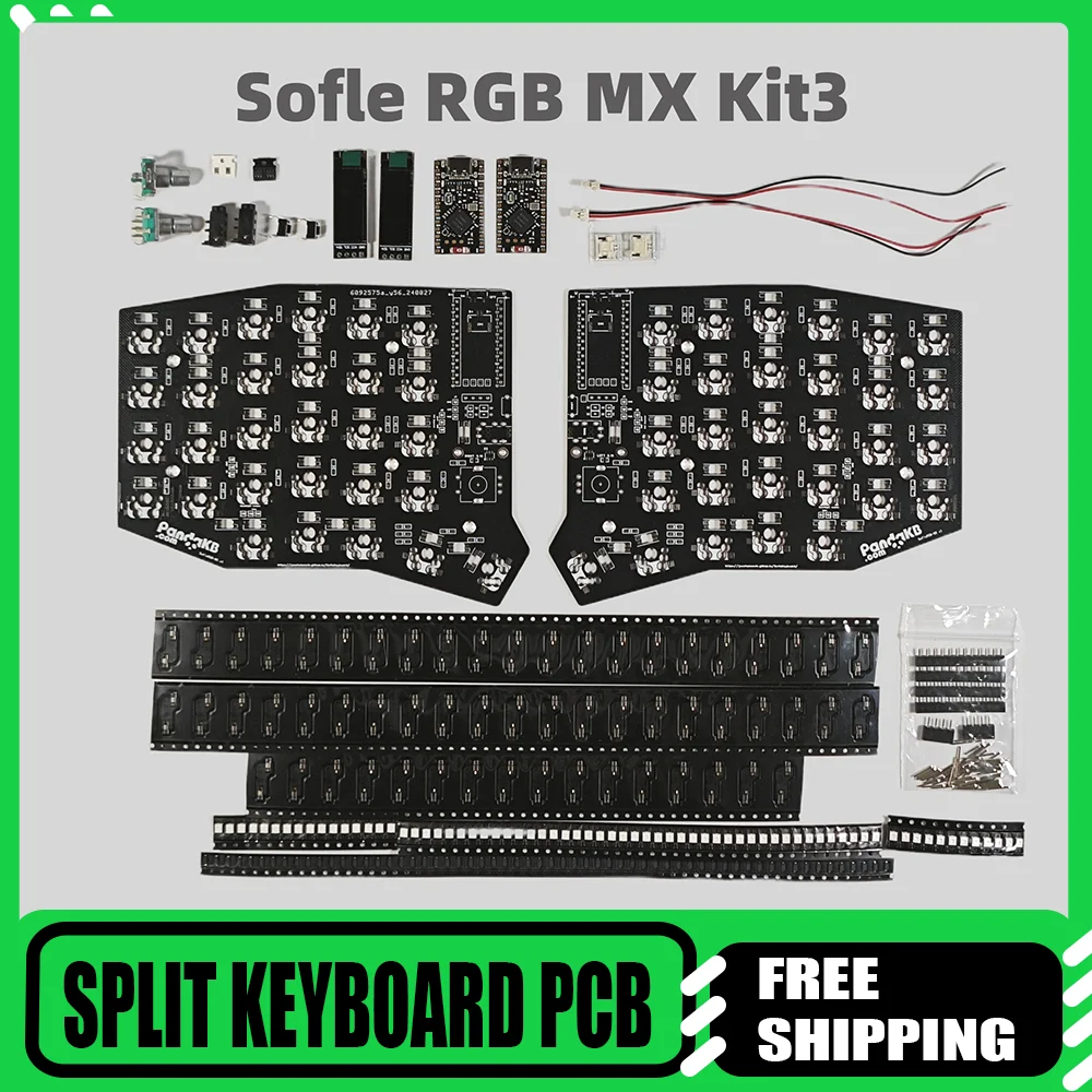 

Sofle RGB choc низкая ось MX, разделенная клавиатура, материал для печатной платы, упаковка, индивидуальный комплект печатной платы, аксессуары для клавиатуры для ПК