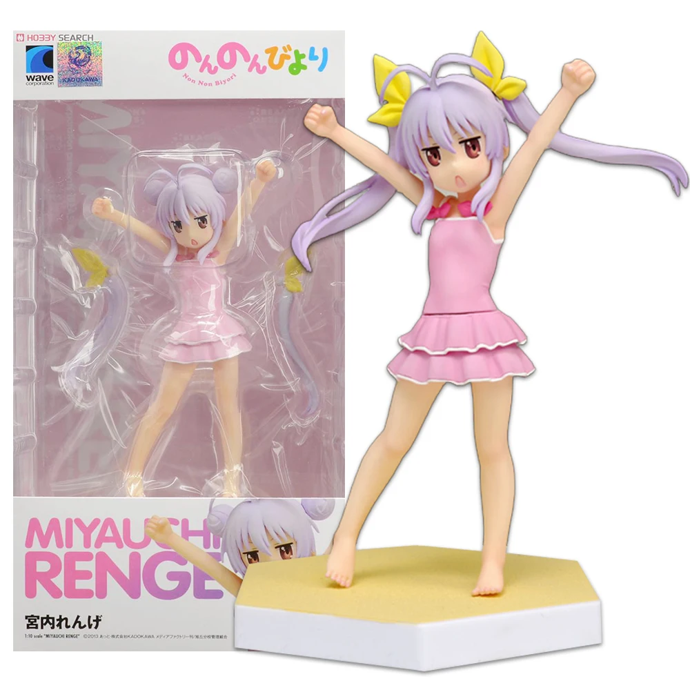 13CM Anime Não Biyori Miyauchi Renge Figura Praia Queens Non 1/10 Maiô ver Modelo Toy Presente Coleção Aciton Figura Boneca Bonito