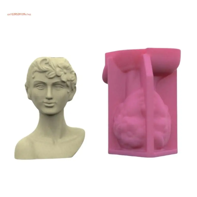 Human Head Silicone Flowerpot Mold Silicone Texture for Crafting Planter