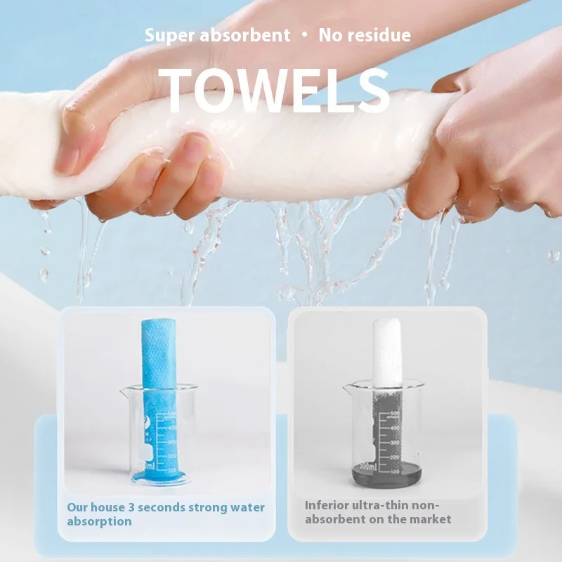 Asciugamano compresso monouso Asciugamano addensato il telo da bagno in cotone Viaggio viso pulito Asciugamano viso portatile con imballaggio indipendente