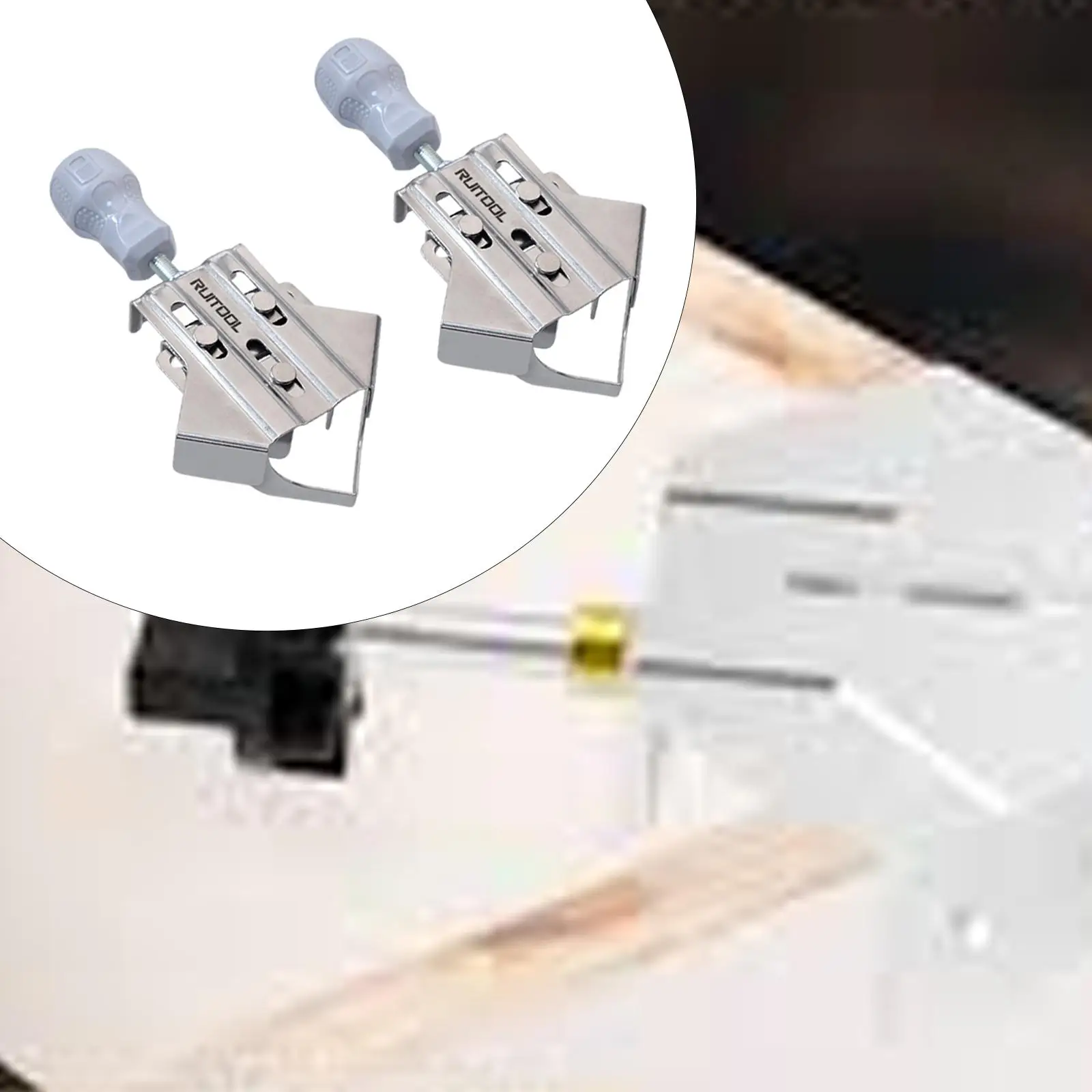 2 Pieces Woodworking 90 Right Angle Clamps Adjustable Frame Clamps Stainless Steel for Cabinet Making Rust Resistance