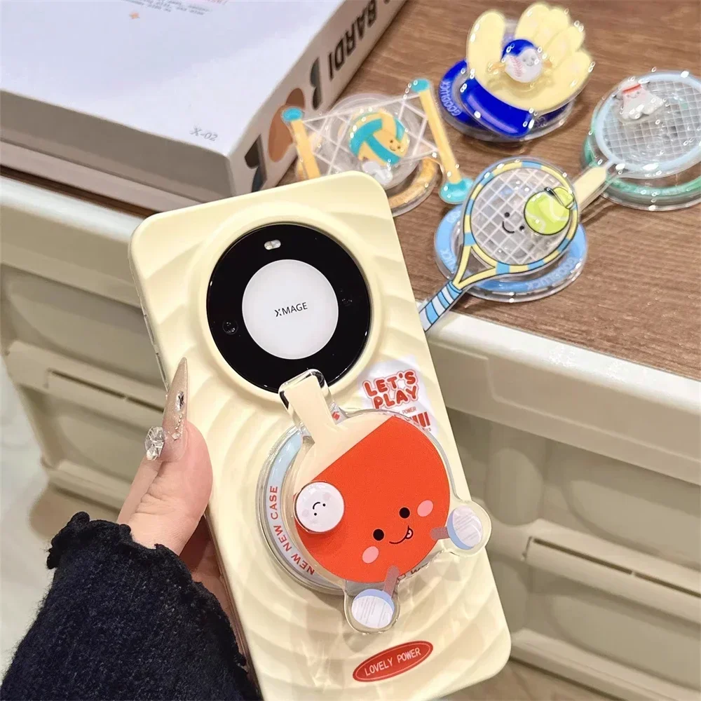 Uroczy stojak na telefon Magsafe w kształcie piłki do sportów, kompatybilny z Griptok, iPhone 17, Samsung, składany stojak do etui.