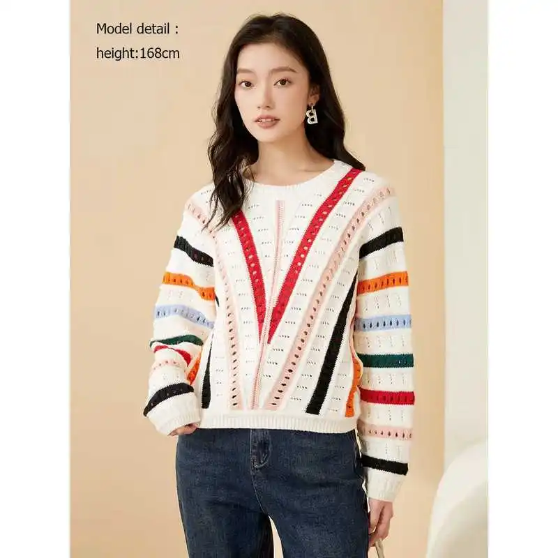 

Autumn Korean Sle Sexy Long Sve Sweater with Hole Asymmetric Low Waist ort Pants Bamboo Fiber Ladies Faion