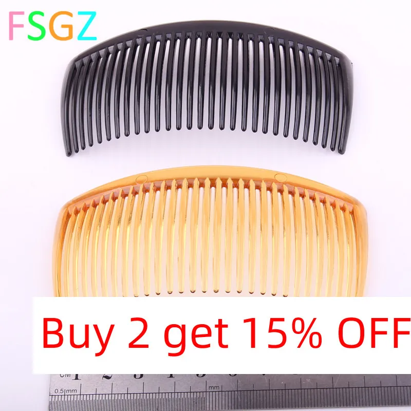 4 Pieces/lot Diy Plastic Hair Accessories Pc Big Comb Shining Black Transparent Brown Colors Women Hair Combs