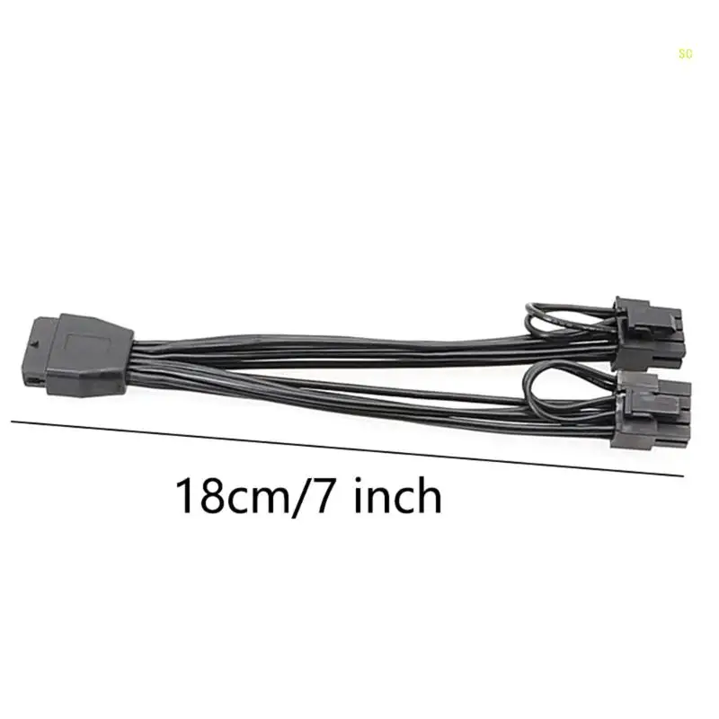 12PIN to Two 6+2 Graphics Card Cable Extension Cable Expand Power Supply 12Pin Female to Two 6+2 Male for Video Card