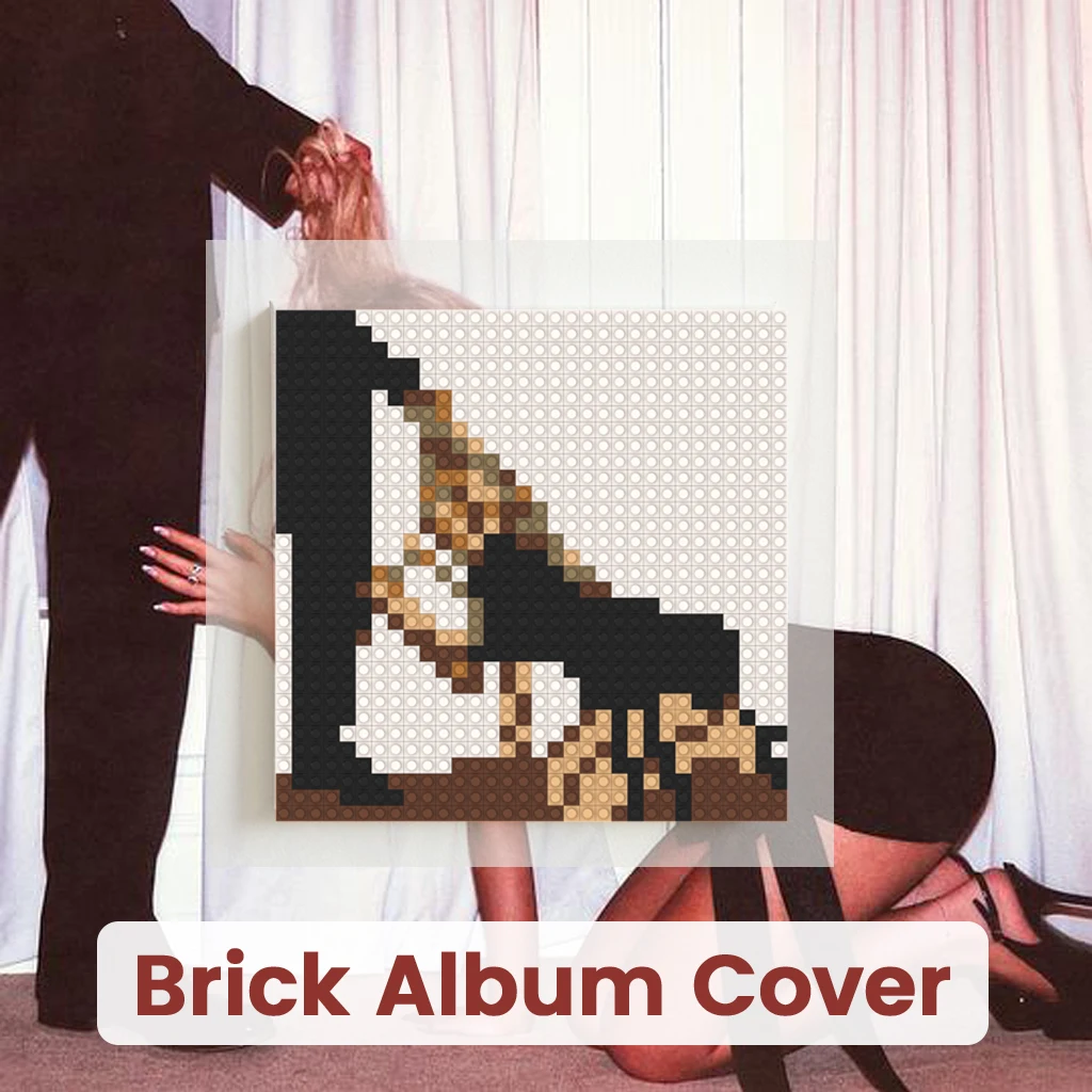 

S-Sabrina Carpenter Album Cover Poster Building Blocks Brick Mosaic Pixel Music Wall Art Home Living Room Bedroom Decor