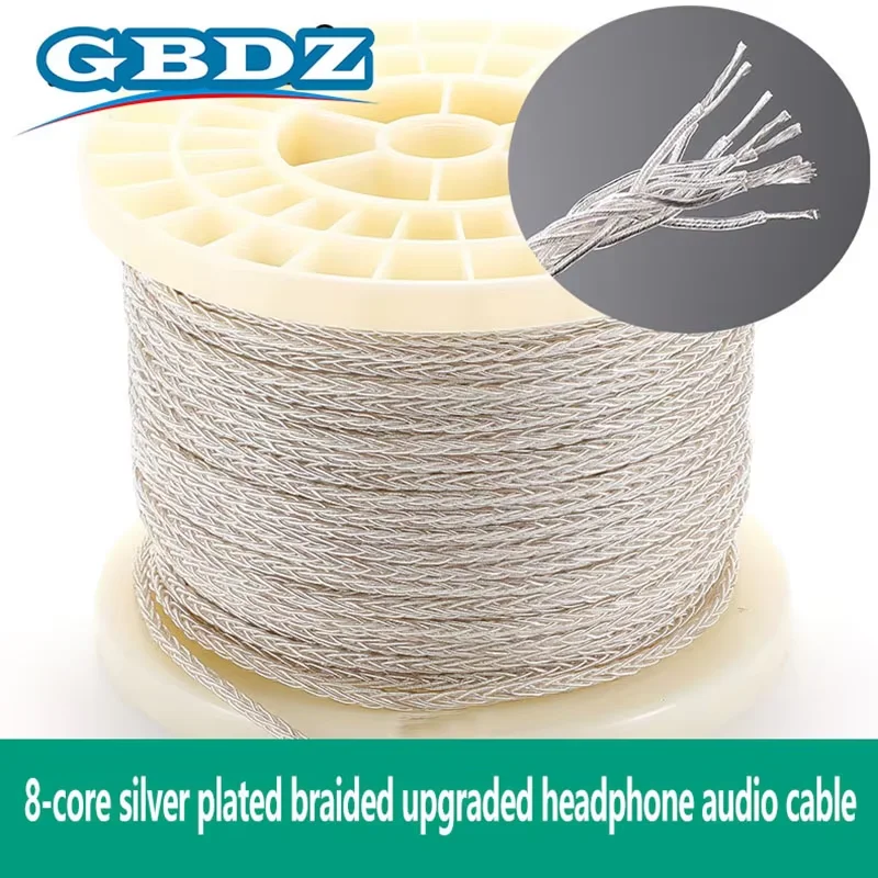 

1PCS 6N 8Cores Single Crystal Copper Earphone Upgrade Wire Super Soft HIFI DIY Headphone Audio Cable Vehicle AUX Audio Cable