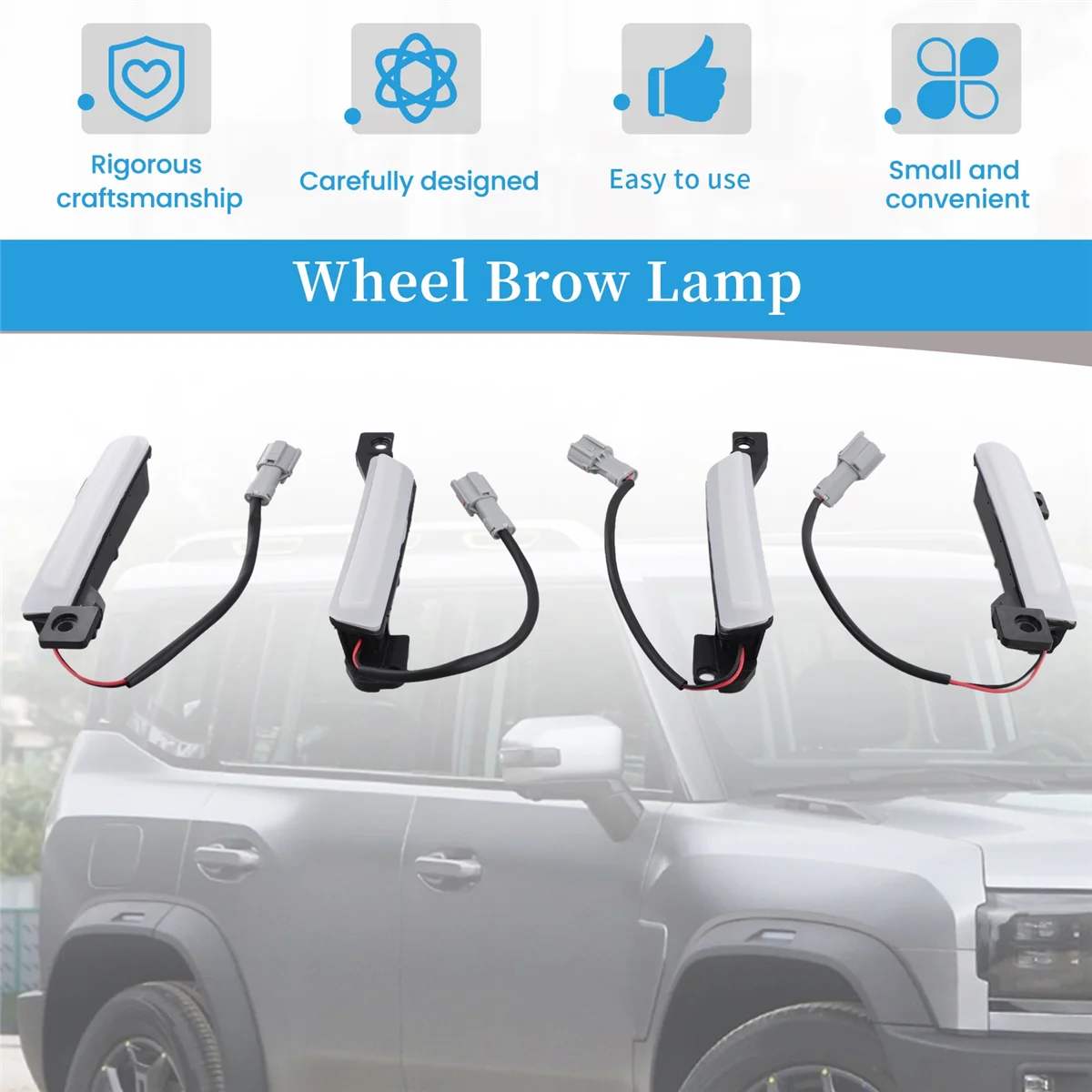 Fit for Jetour Traveler T2 Car Wheel Brow Lamp Modification Left and Right Front Wheel Brow Lamp