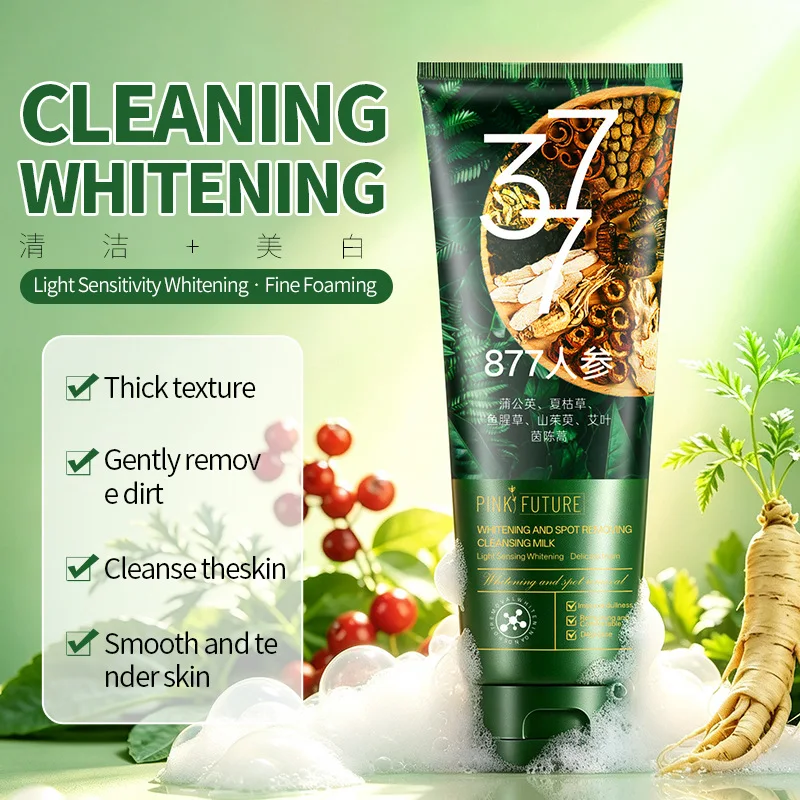 Pink Future Ginseng Plant Extract Foam Cleansing Cream Moisturizing Deep Cleansing Oil Control Refreshing Whitening Skincare