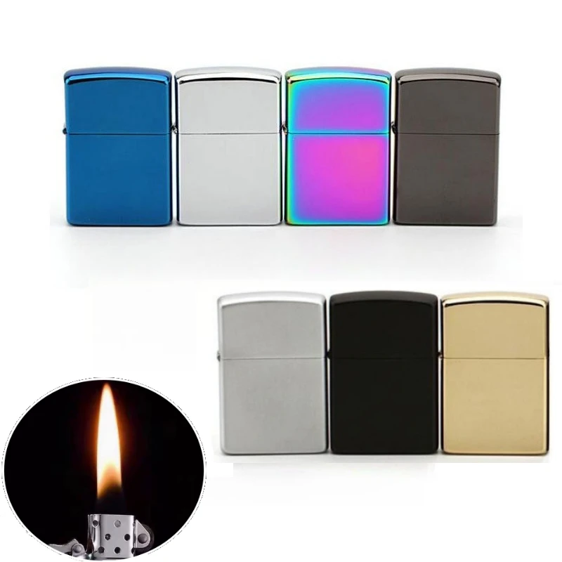 New Classic Metal Coal oil Lighter, Refillable Windproof Lighter with Mirror & Matte Options, Multi-Color Lighter for Daily Use