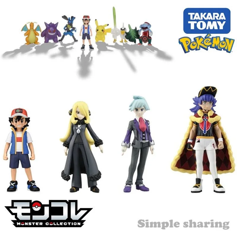 En Stock, Figuras de Acción Pokémon de Tomy Takara, Ash Ketchum, Leon, Cynthia, Steven Stone, Liko, Roy, Friede, Juguetes de PVC, Regalo de Cumpleaños