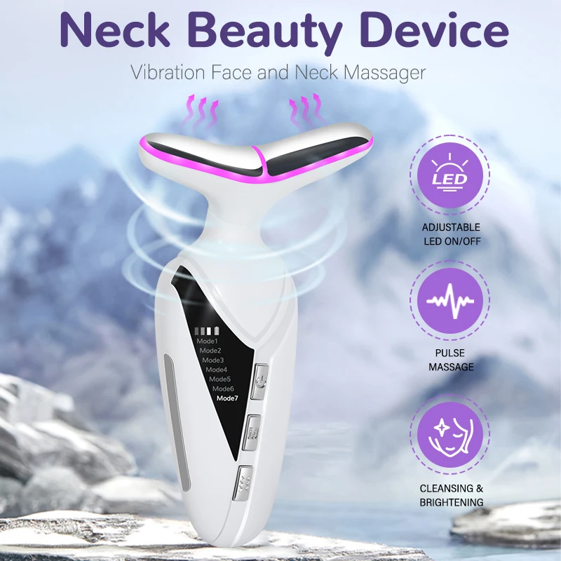 NACK y dispositivo de belleza facial, instrumento de rejuvenecimiento de la piel limpia y cálida para el cuello, Lifting y estiramiento facial, Anti