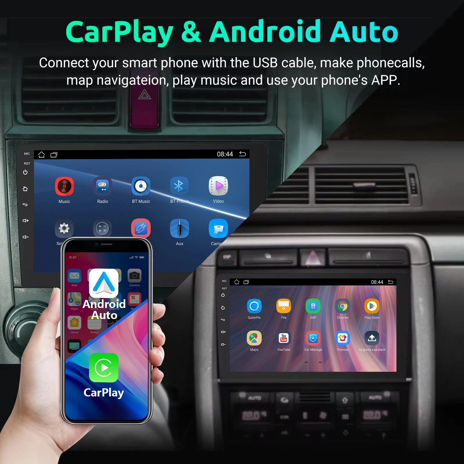 

BOSSCAR Car Radio GPS HD FM Carplay Universal 7‘’9‘’10‘’QLED Player BT WIFI 2Din Android Multimedia Touchscreen Auto Autoradio