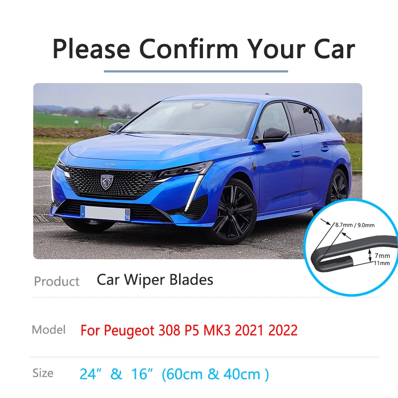 プジョー　308 p5系　フロントワイパー For Peugeot 308 P5 MK3 2021 2022 Front Window Winter Wiper Blade