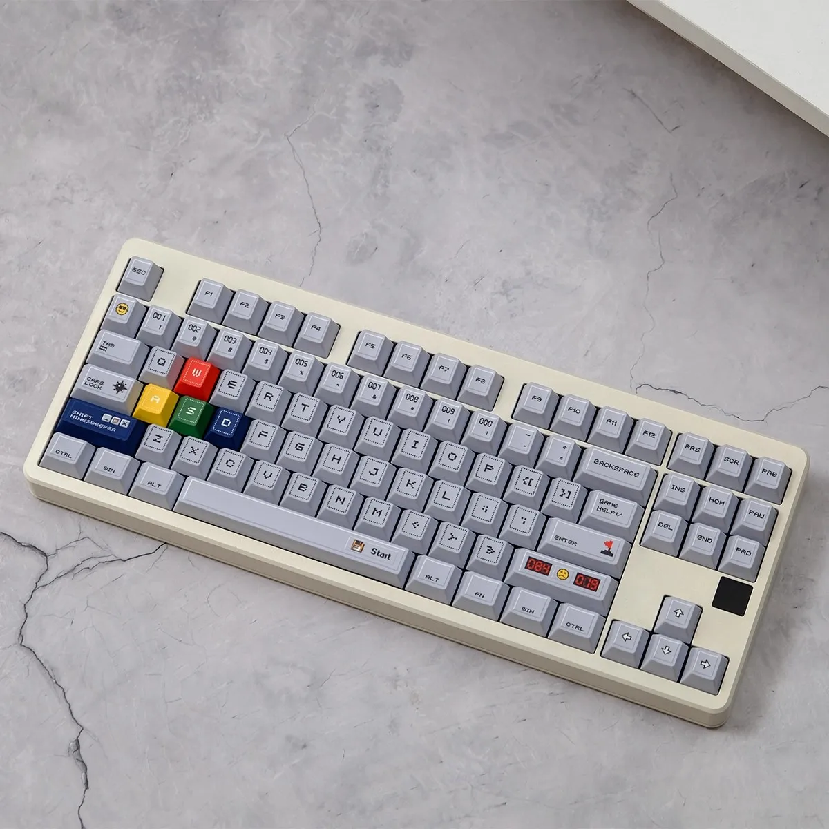 

GMK143keys Mine clearance theme Keycaps PBT Dye Subbed Key Caps Cherry Profile Keycap With 2.25U 2.75U 3U 7U Spacebar ISO Enter