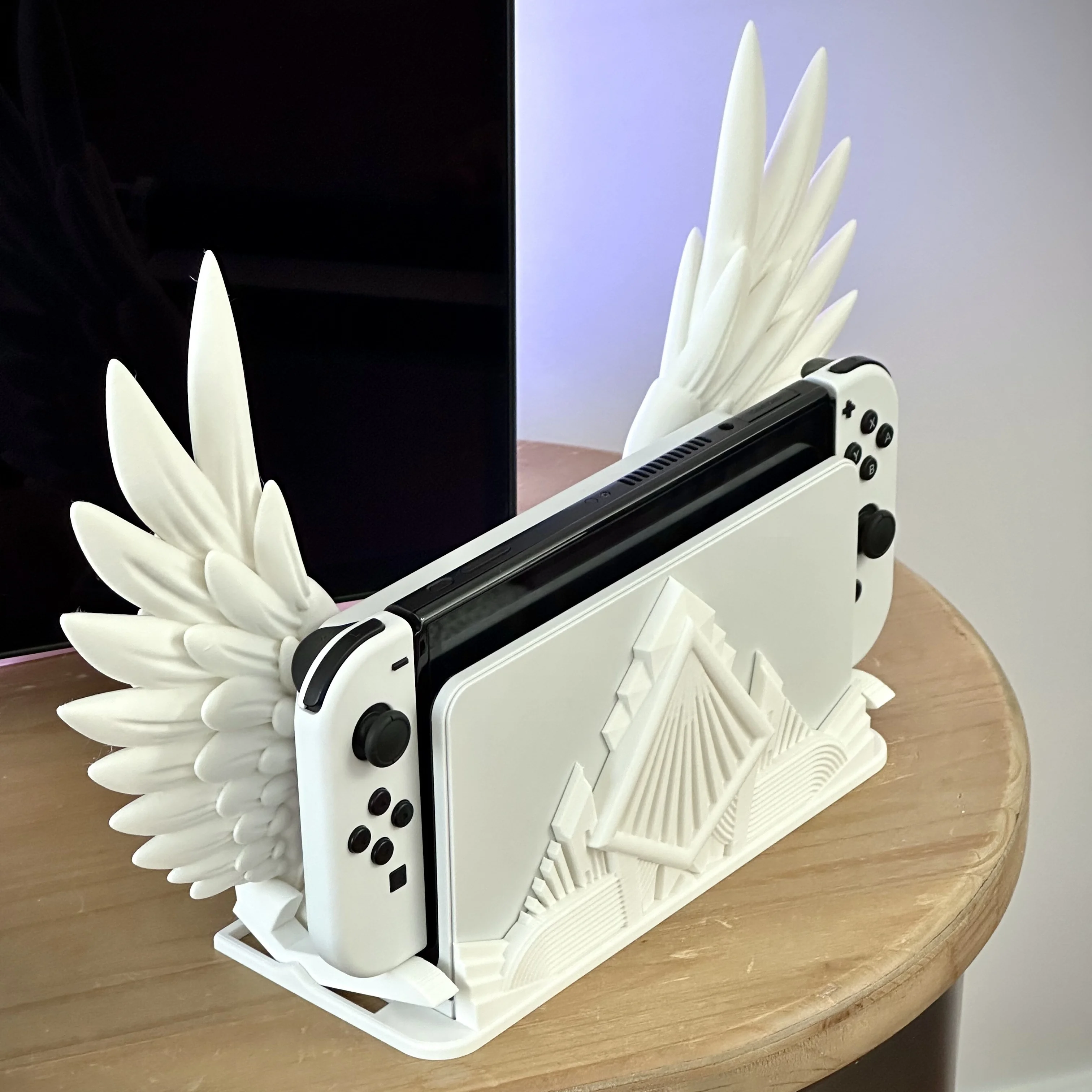 

Unique designed wing base, detachable game console stand, desktop decorative stand, suitable for Nintendo Switch display