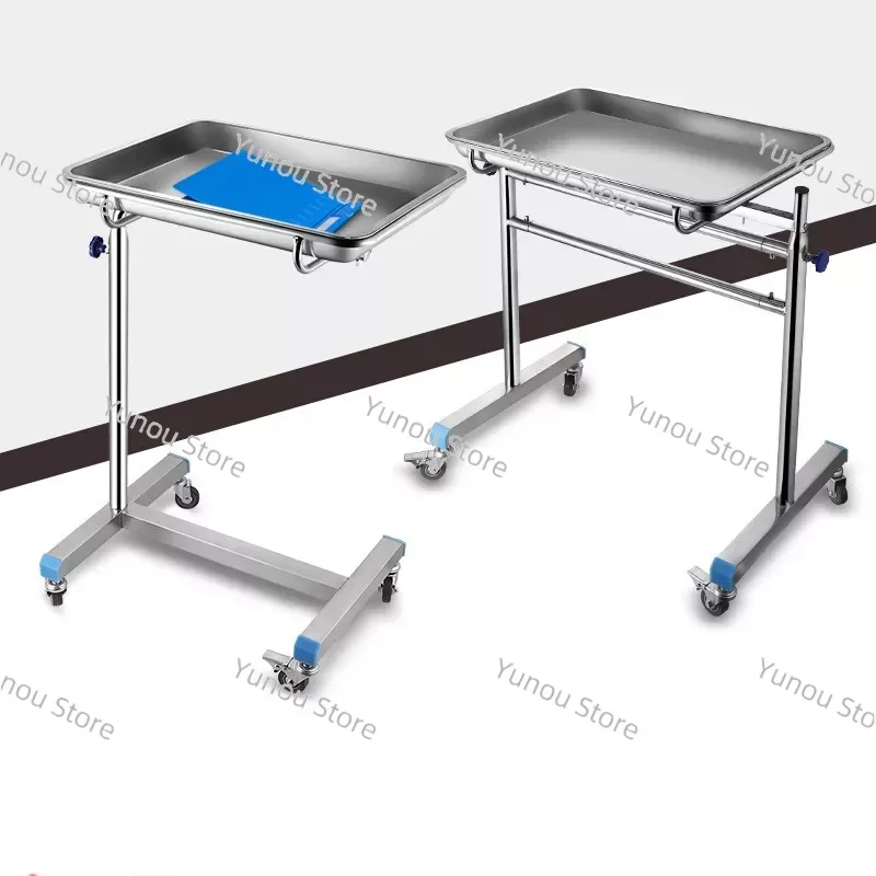 304 Stainless Steel Adjustable Height Operating Table Mayo Hospital Handcart