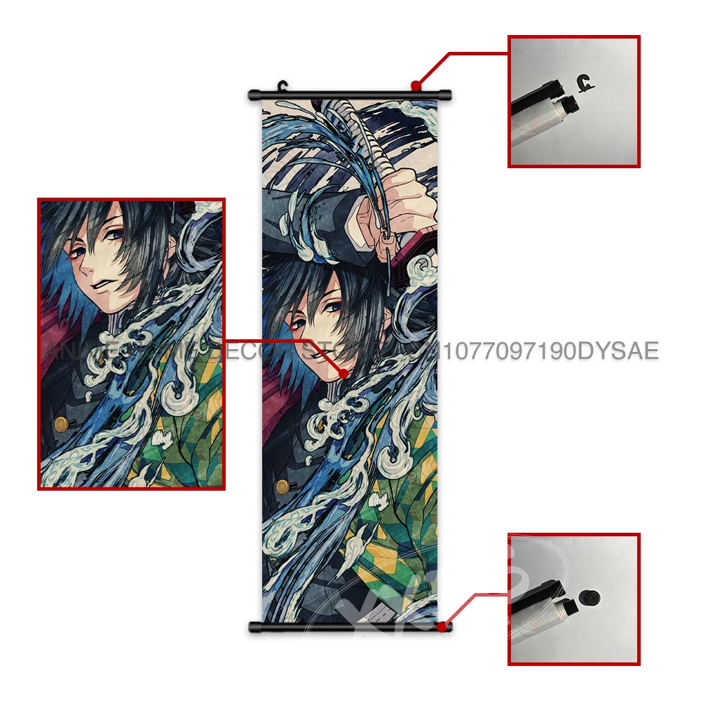 Demon Slayer Posters Anime Home Decor Kanroji Mitsuri Opknoping Schilderijen Iguro Obanai Scrolls Foto's Tokitou Muichirou Wall Art