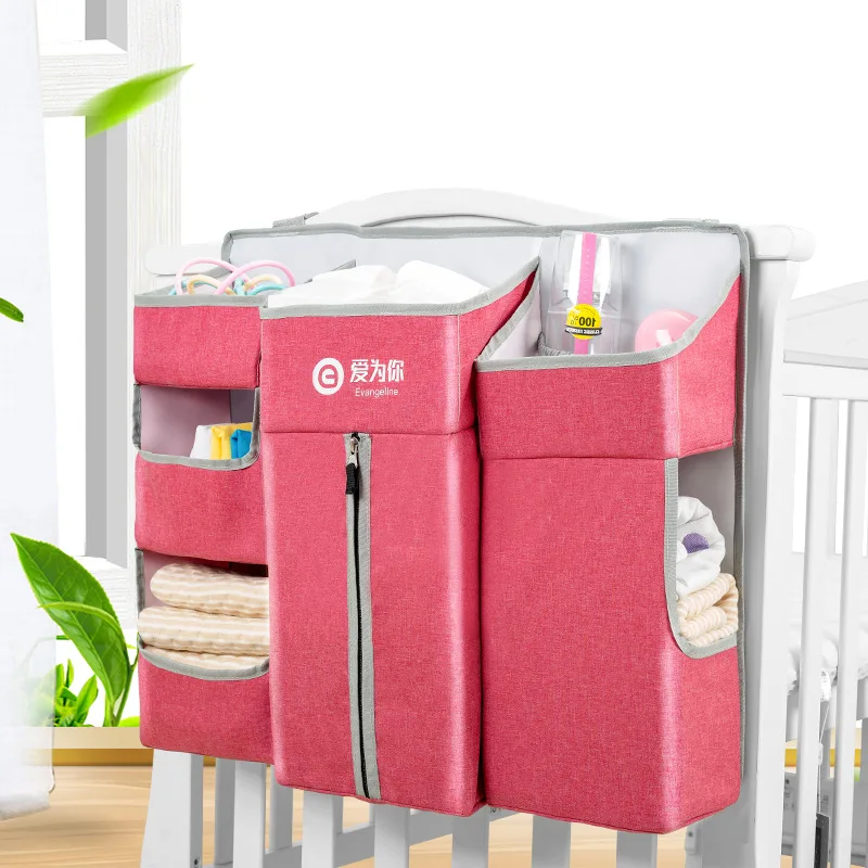 Saco de armazenamento de cabeceira do bebê berço pendurado saco recém-nascido pendurado cesta organizador de fraldas rack cama infantil enfermagem sacos de fraldas cama