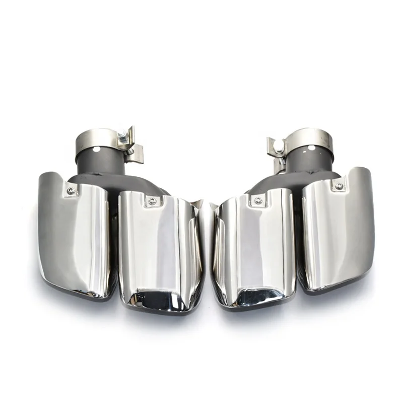 

1 Pair Black Silver Stainless Steel Exhaust Pipe For Porsche Macan Turbo 2014-2018 Mufflers Tip Exhaust Tip Square Tailpipe