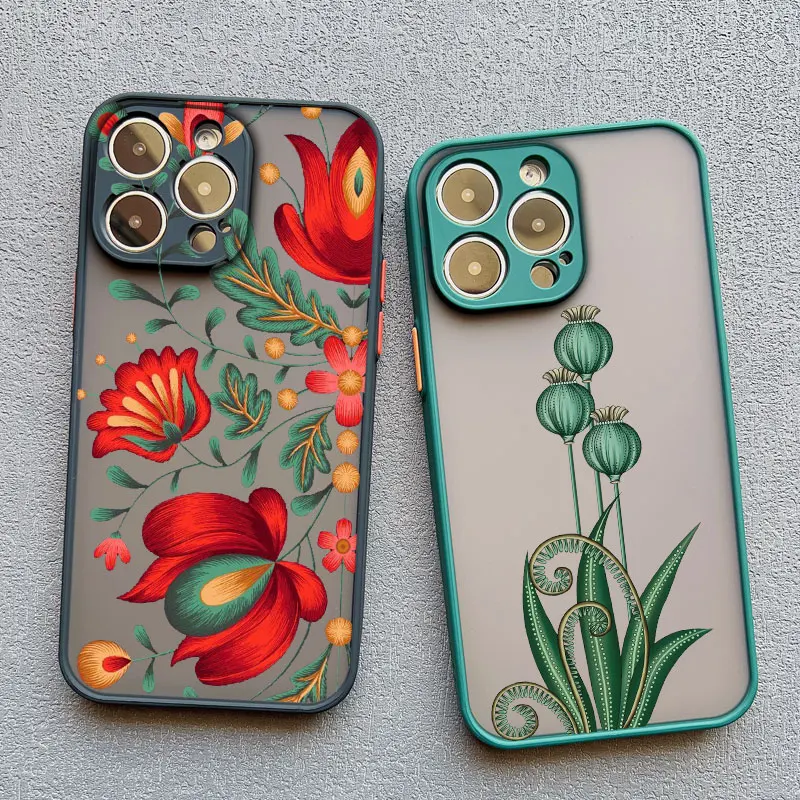 INS Painting Flower Phone Cases For iPhone 11 Case iPhone 17 16 13 12 15 14 Pro Max Mini 14 15 16 Plus XS X XR Shockproof Covers