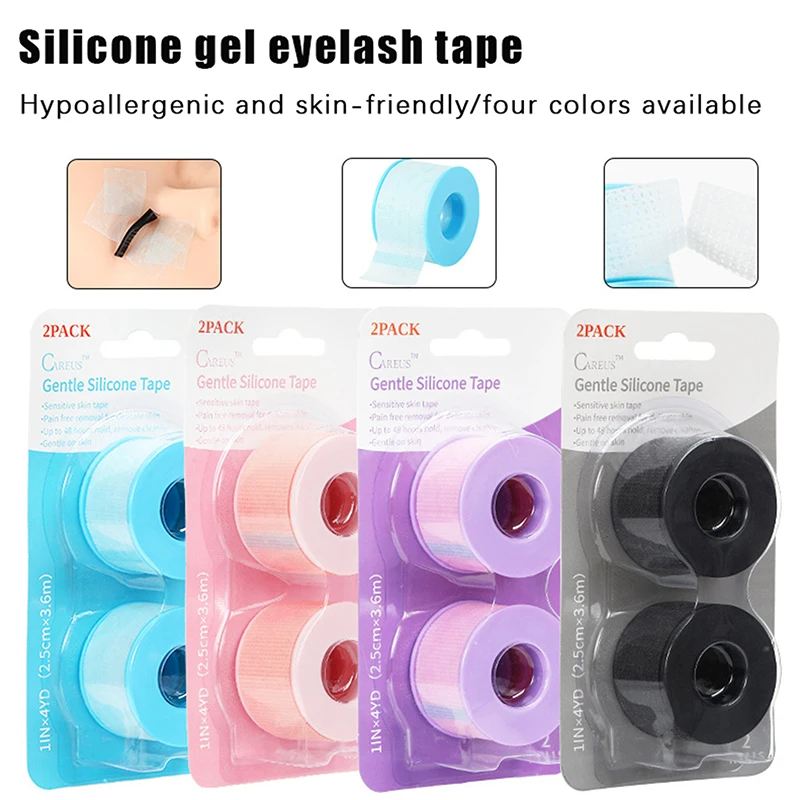 2 Rolls Wimperverlenging Gel Tape Anti-allergie Ademende Micropore Stof Tape Niet-geweven Tape Voor Enten Valse Wimper patch