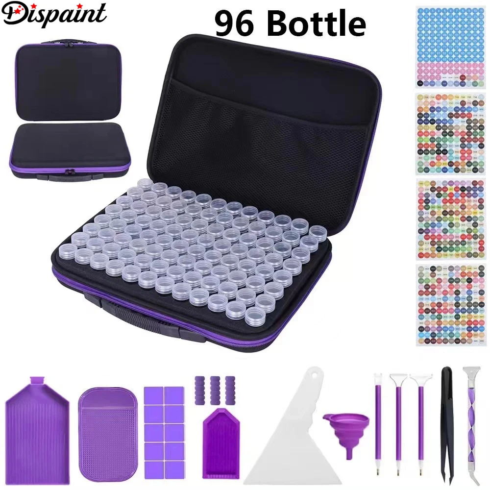 Dispaint 96 Grids Diamond Painting Storage Containers Accessories Tool, Diamond Art Organizer, For Jewelry Beads Rings Rhineston