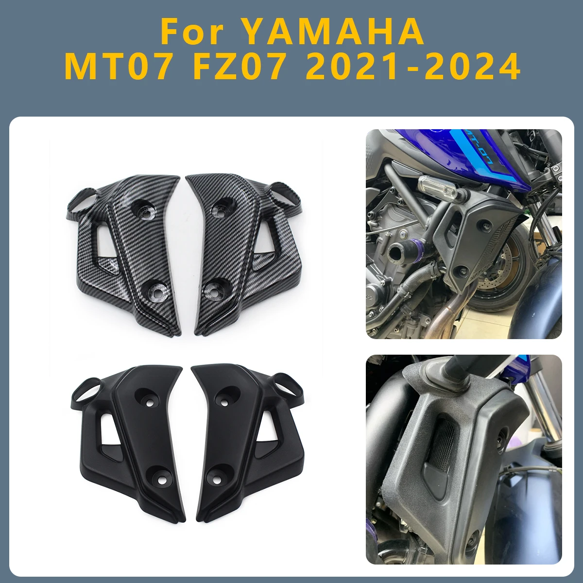

Motorcycle Radiator Cover Frame turn signal Side panel fairingl Water tank guard plate For YAMAHA FZ07 MT07 FZ MT 07 2021-2024