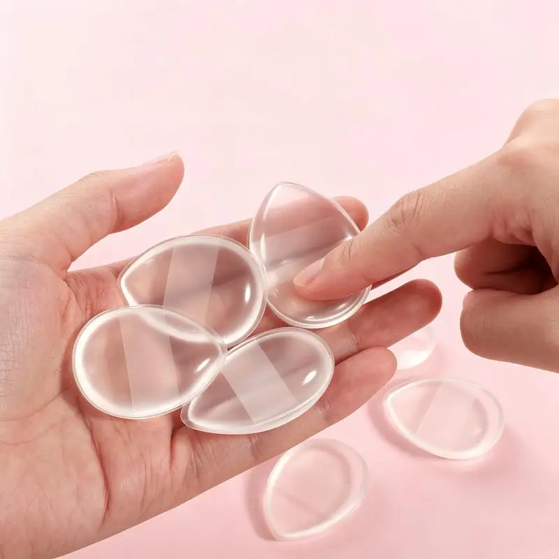 2PCS Mini Pincéis de Silicone Reutilizáveis para Maquiagem, Sem Fragrância, para Base, Corretivo e Pó - Acessórios de Maquiagem
