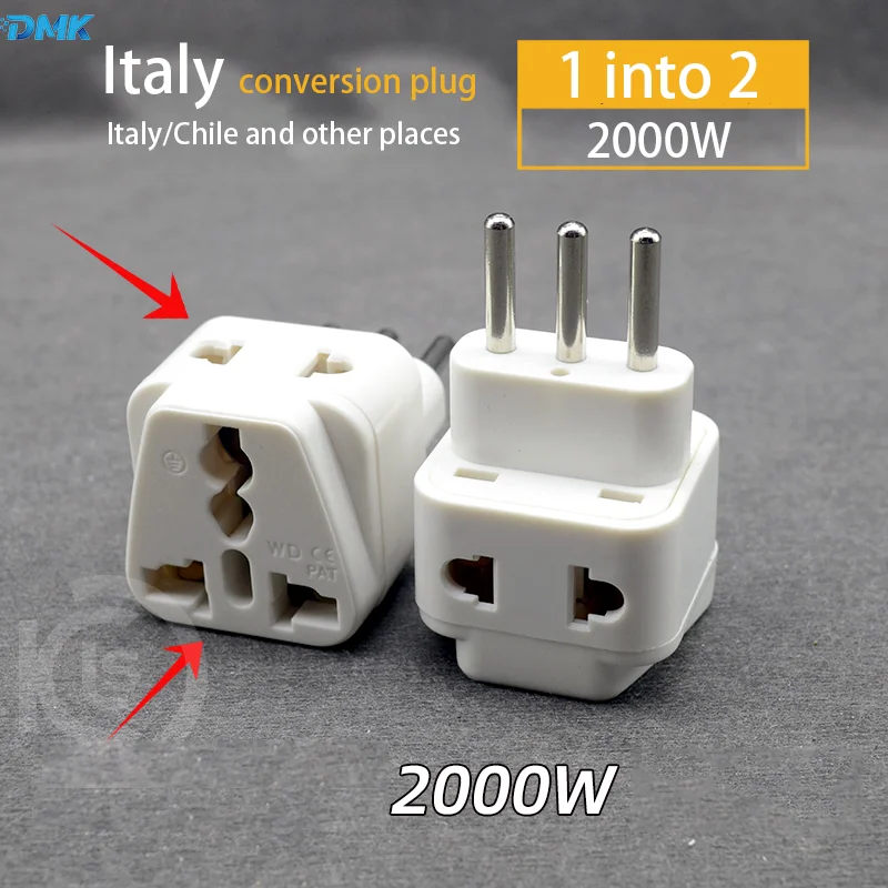 DMK Conversão Plug Converter, Italiano Tomada de Alta Potência, Viagens Europeu, Itália, Chile, Brasil, Suíça, Tunísia