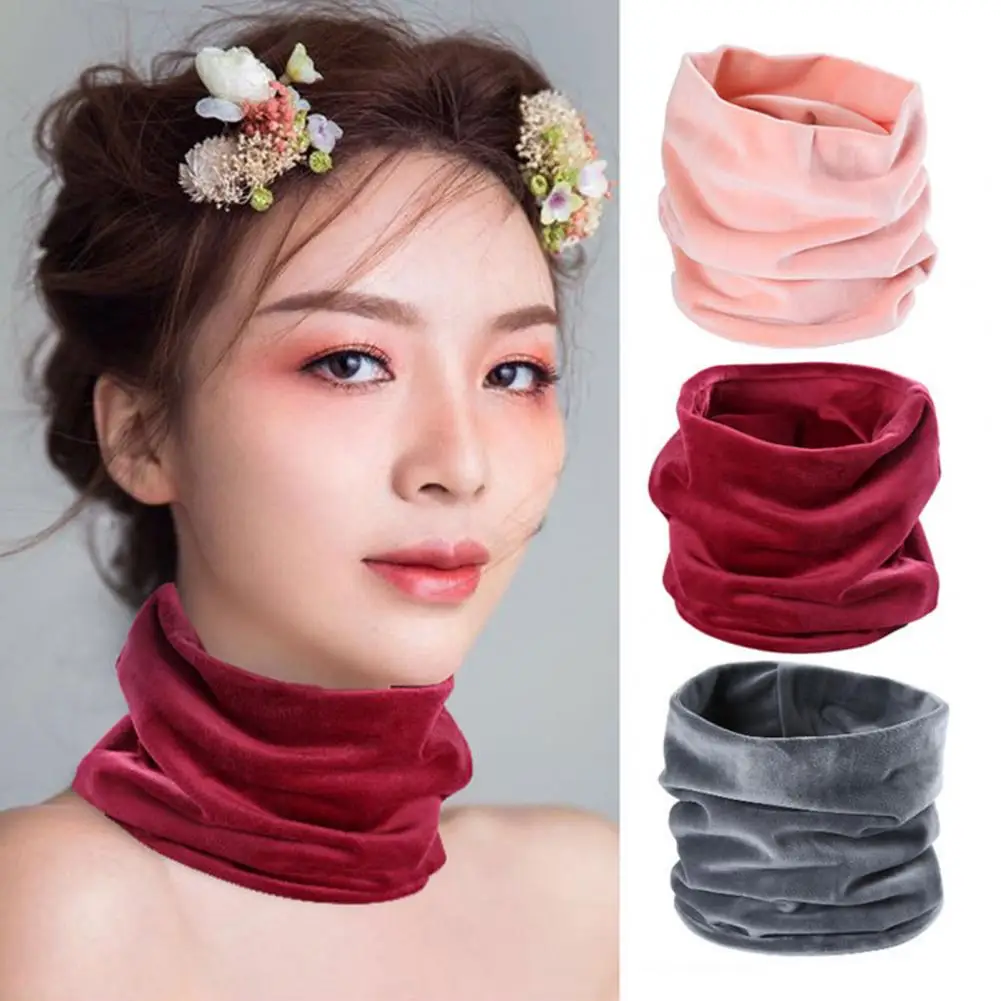 Elastic Unisex Scarf Simple Design Scarf Elegant Golden Velvet Elastic Scarf for Men Women Stylish Solid Color Decorative