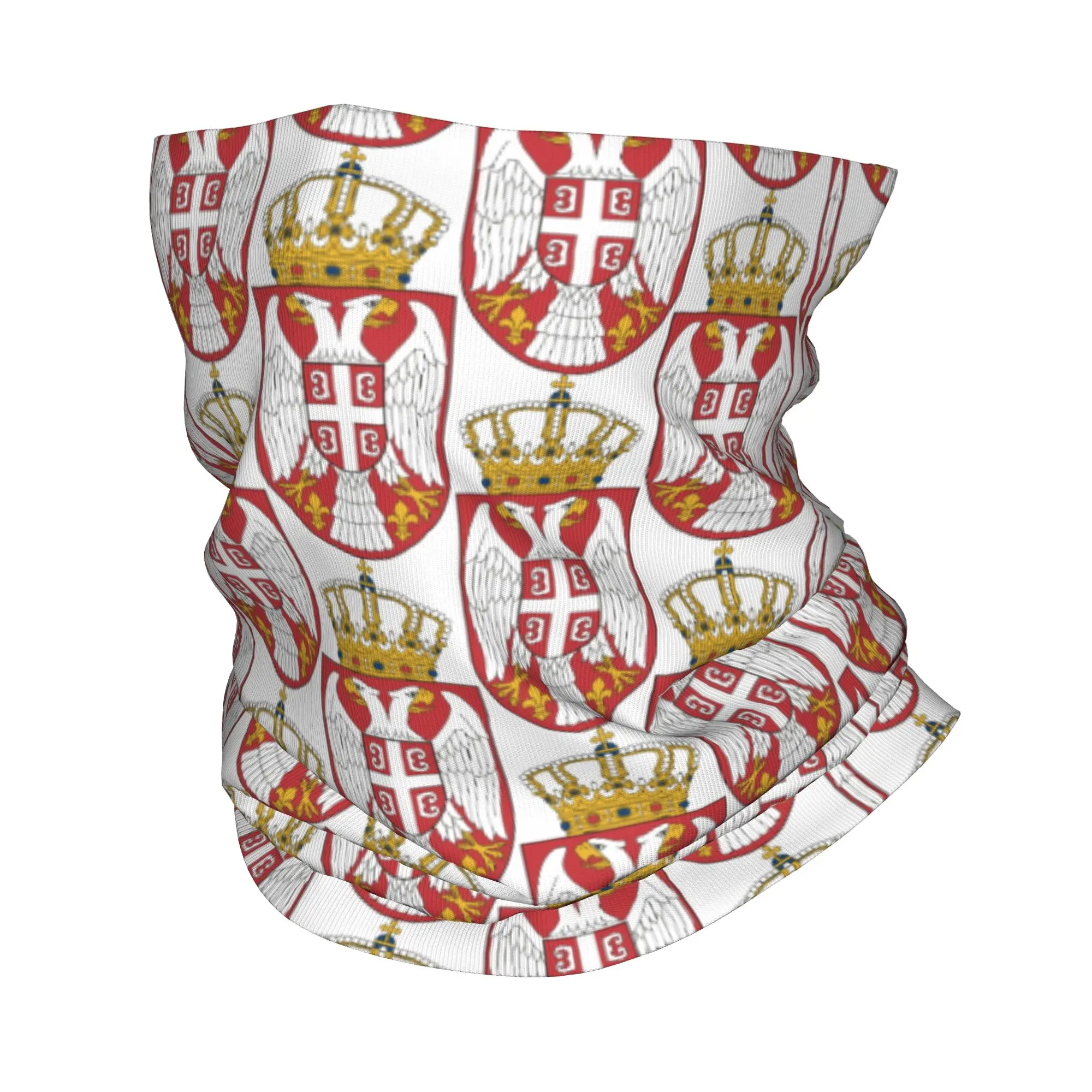 

Пользовательский герб Сербии, бандана, утеплитель для шеи, женский и мужской зимний походный лыжный шарф, гетры, сербский гордый чехол для лица