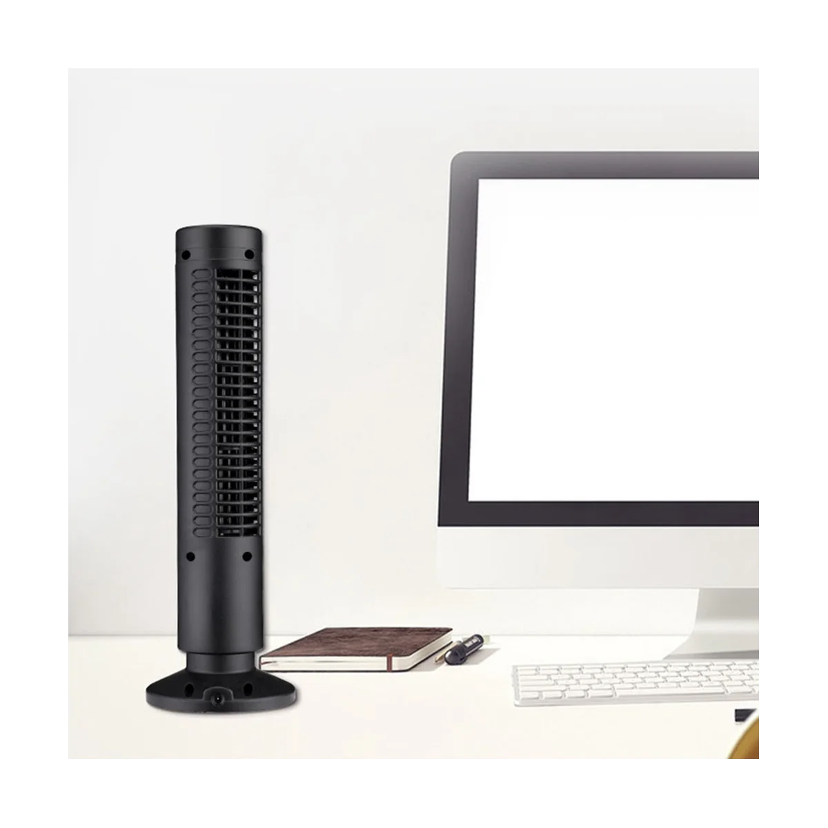 ใหม่ พัดลมทาวเวอร์ USB พัดลมไร้ใบพัด พัดลมทาวเวอร์พัดลมไฟฟ้า เครื่องปรับอากาศแนวตั้งขนาดเล็ก พัดลมตั้งพื้นไร้ใบพัด สีดํา