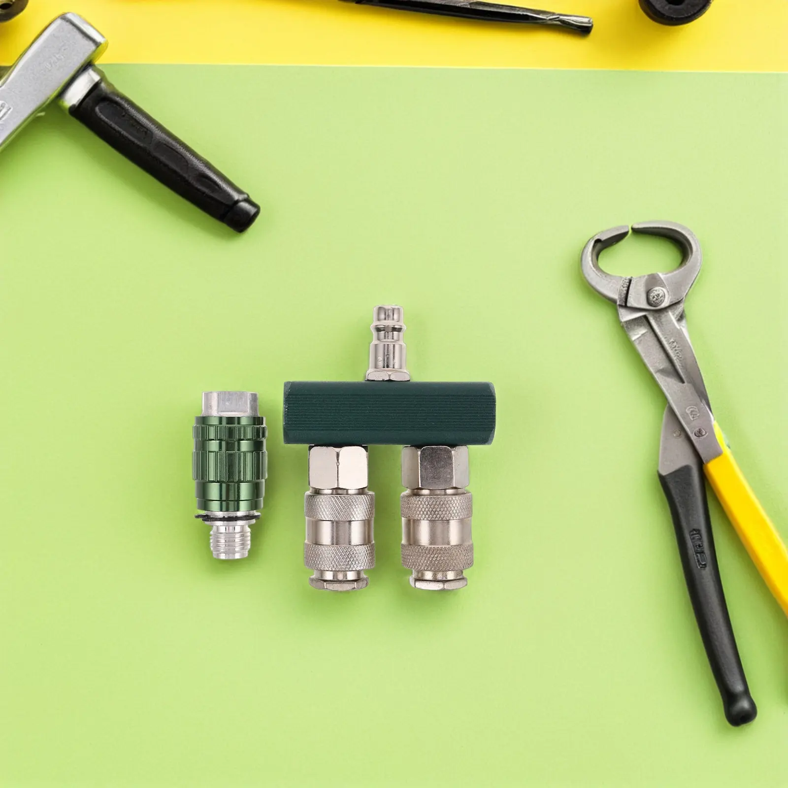 

Промышленный быстроразъемный фитинг для воздушного шланга, 2-ходовой прямой разветвитель с 1 штекером для компрессорных трубок, Т-образный соединитель