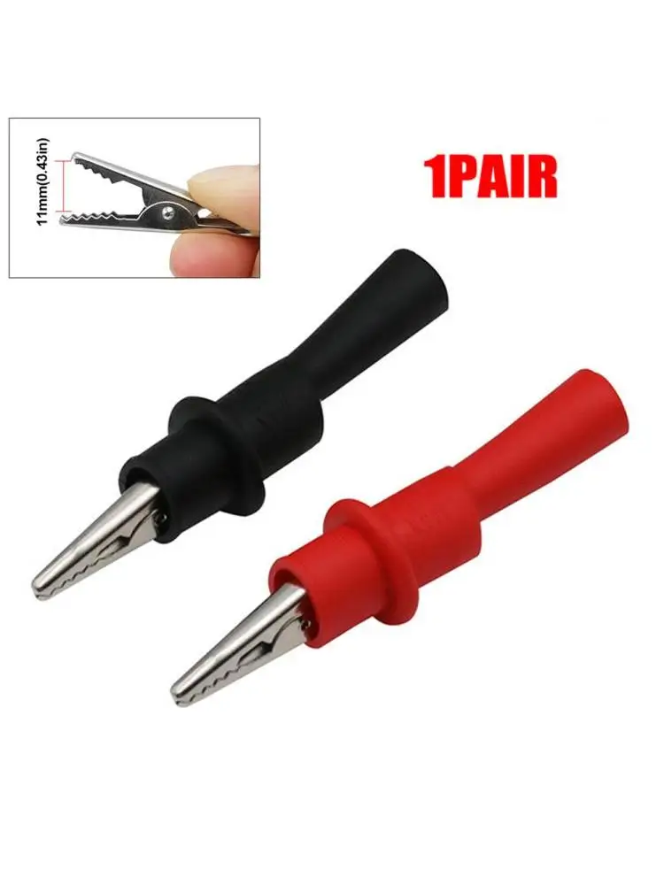 1 paire de pinces crocodiles, pointes de fil, pince de Test rouge + noir pour testeur multimètre AC DC 10A 1000V, accessoires d'outils de mesure