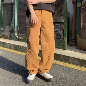 Denim Kot Desen Vintage Düz Bacak Geniş Yeşil erkek Moda, Amerikan Sokak, Streetwear Y2K, Gevşek pantolon sıska kot pantolonların en büyük satışlarından 12'si yeşil erkekler-no. 8