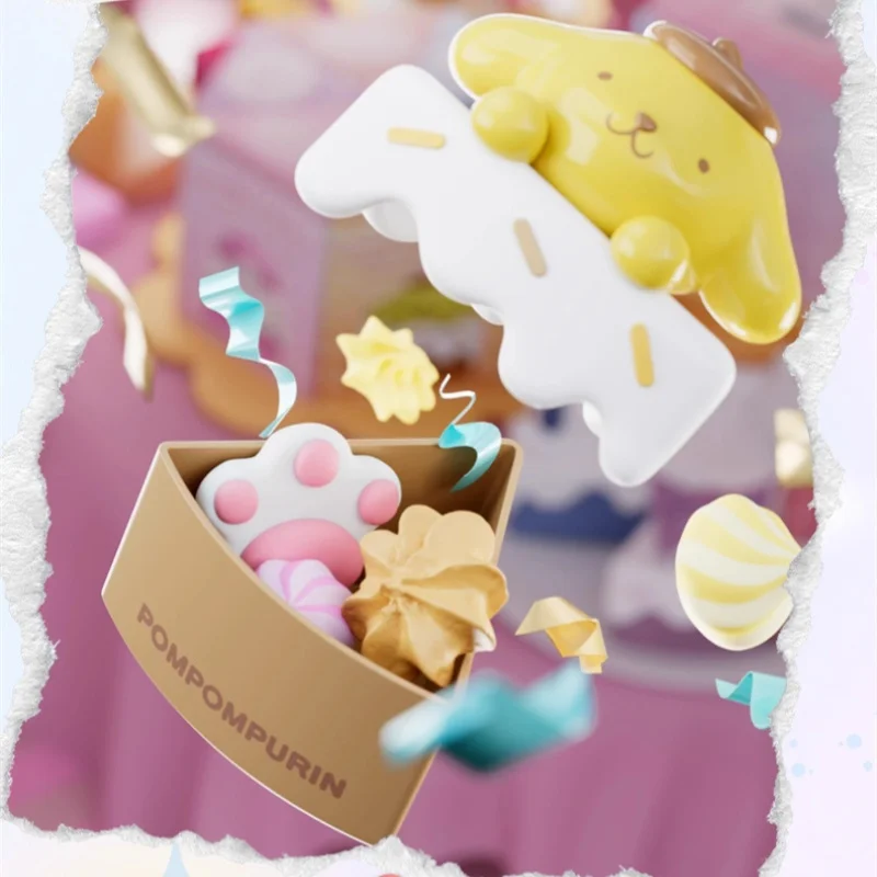 Sanrio Blind Box Sliced Cake Specified Kuromi Cinnamoroll Family Cake Series Shaped Storage Box Cute Ornament Cartoon Toy Gift