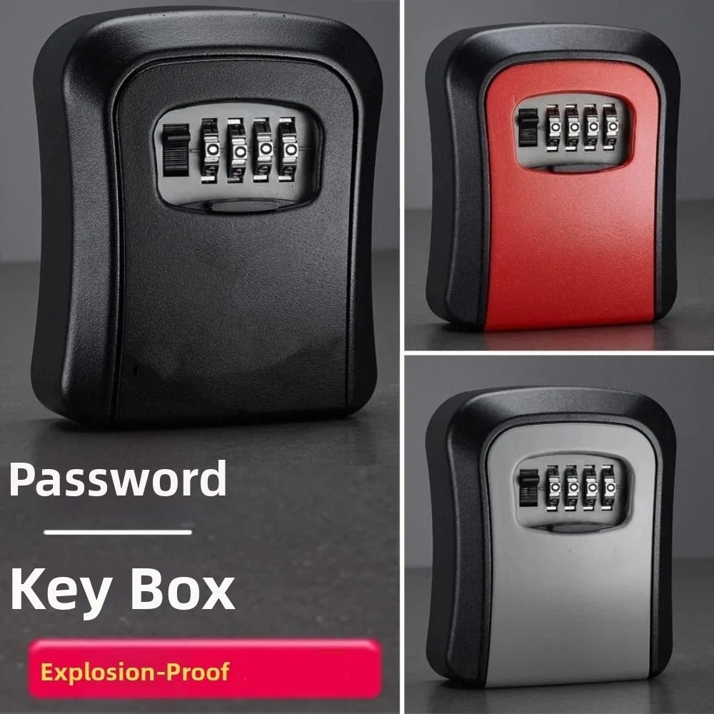 Secure Storage Box Wall Mounted Password Key Box Sturdy Anti-theft Key Safe Storage 4 Digit Durable Key Lock Box Home