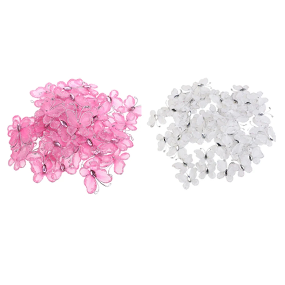 

Mesh Butterfly Decoration for Dress Craft Butterflies with Wire Clip Decorations Appliques Embellishments Decorative Patches